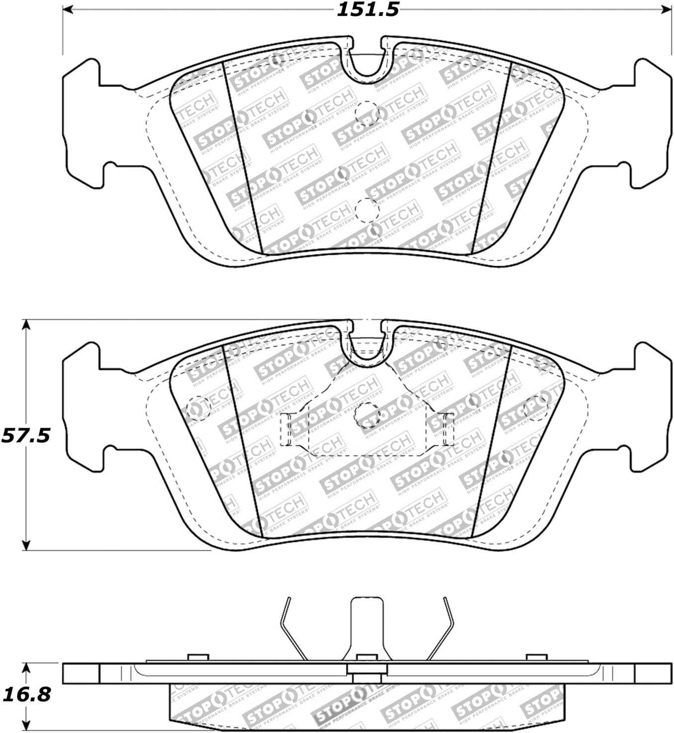 StopTech 309.05580 Sport Brake Pads with Shims and Hardware
