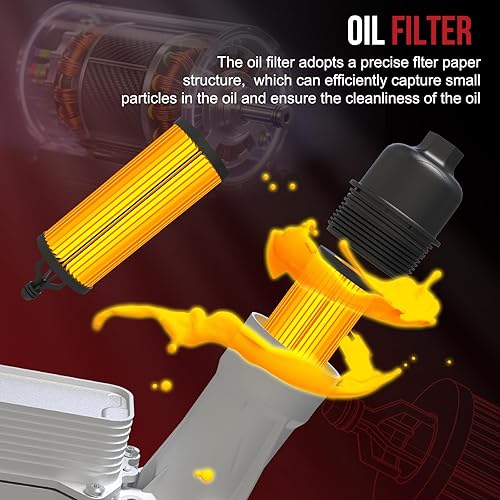 Miniatura 5 de Adaptador de carcasa de filtro de aceite de aluminio para Jeep Cherokee Wrangler JK, Chrysler 300 Pacifica, Dodge Durango Journey Charger Challenger