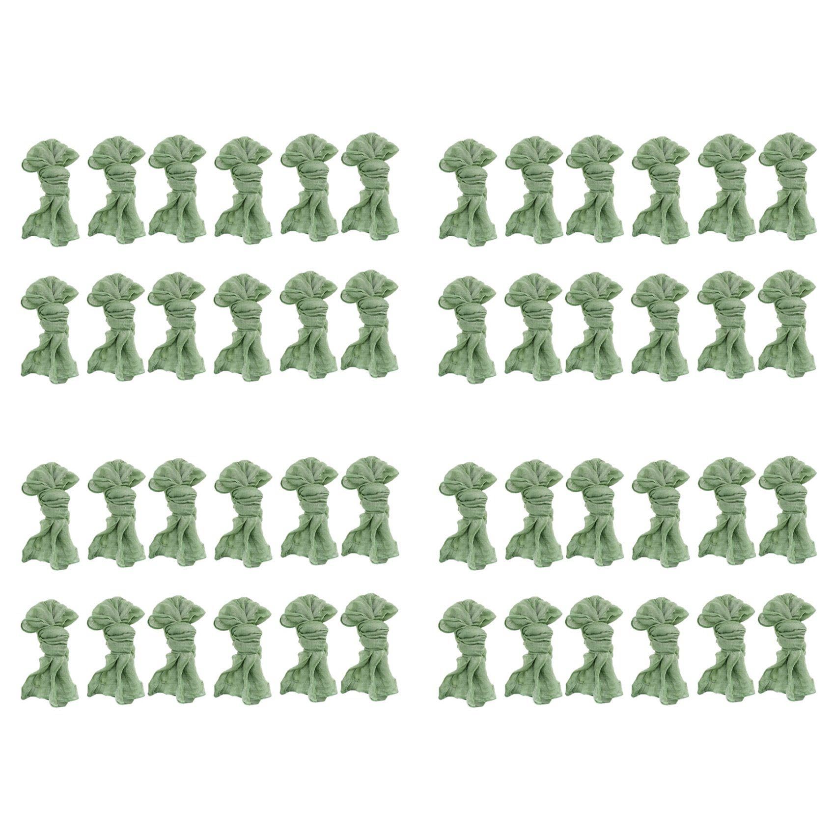 Vjsujehgy Gauze Cheesecloth Napkins Wrinkled Dinner Napkins Table Napkins Decorative Cloth Napkins (Green, 48 Packs)