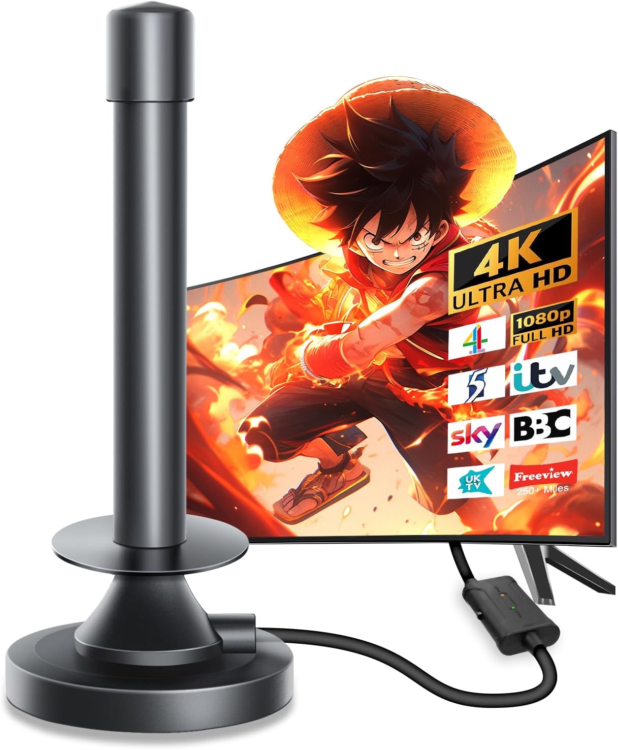 Fivglrig TV Aerial Digital Freeview Indoor TV Aerial with Amplifier