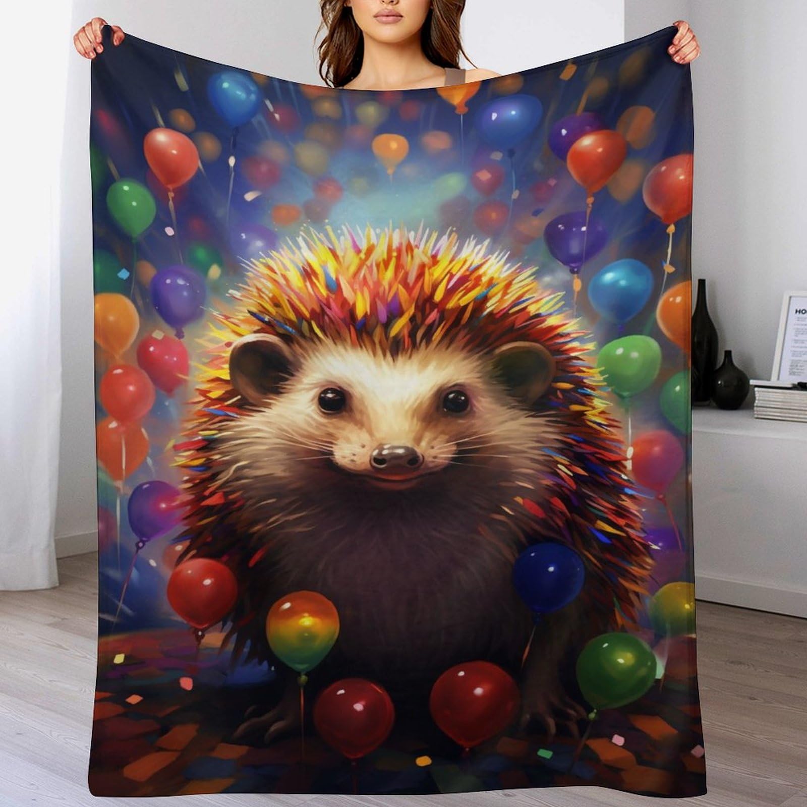 Couverture hérisson polaire flannel 150x200cm contre le froid du salon