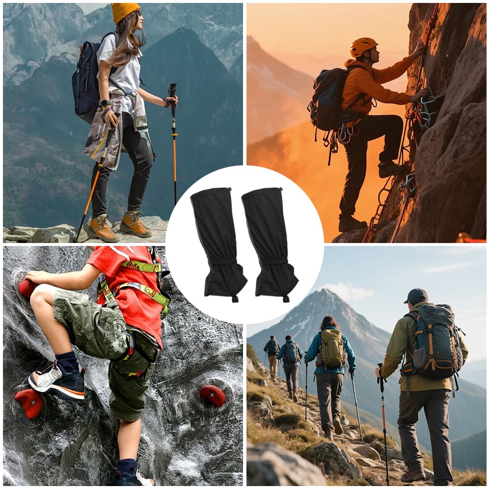 Ghette Impermeabili, Unisex Snow Ghette Impermeabile Snow Gaiters Ghette da Escursionismo Ghette da Trekking per attività All'aperto Protezione Contro la Neve Pioggia Fango Vento (Nero)