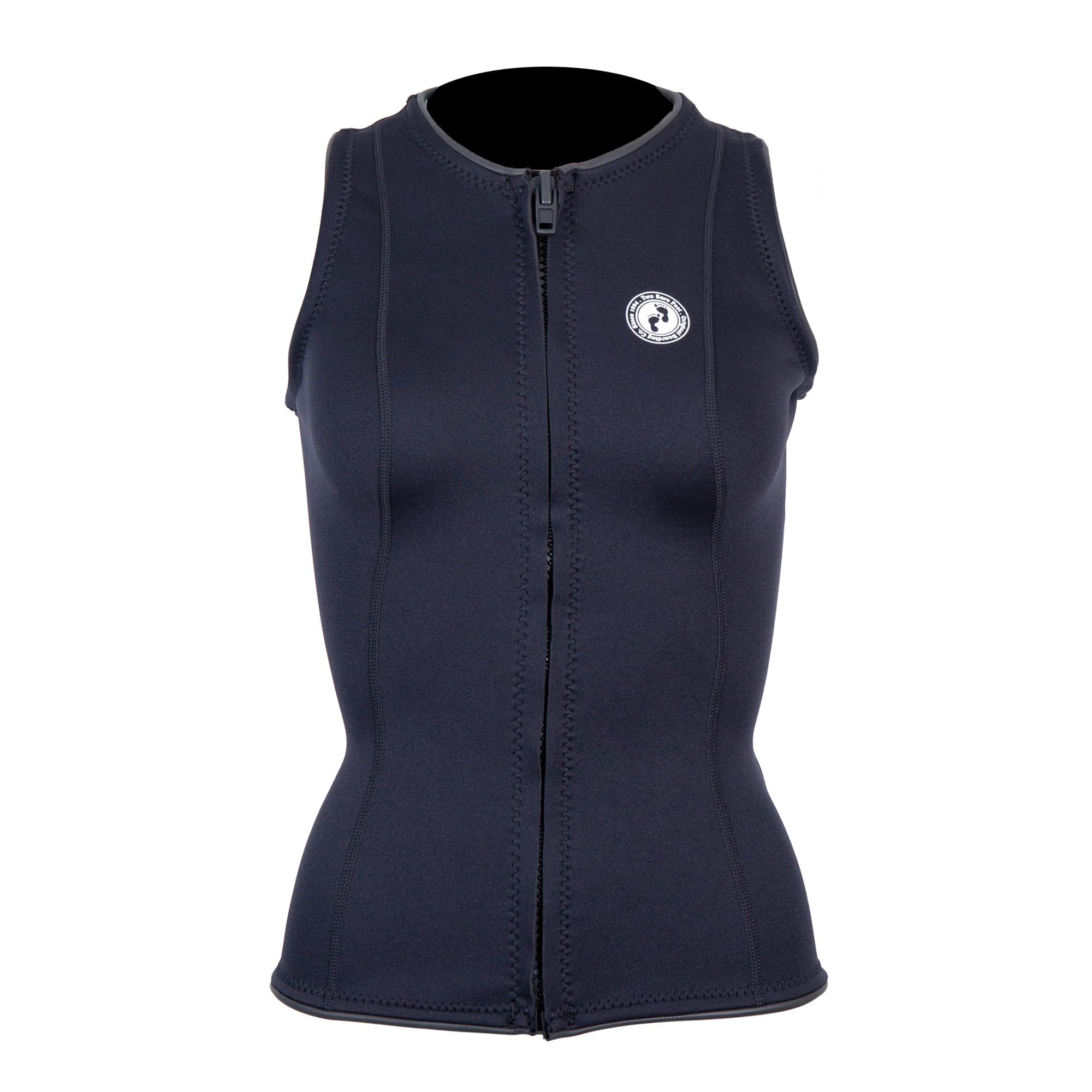 Two Bare Feet Women’s Sleeveless Wetsuit Jacket – 2mm Neoprene Front Zip Surf & Watersports Vest, Flexible Thermal Layer for Swimming, Paddleboarding & Open Water (L)