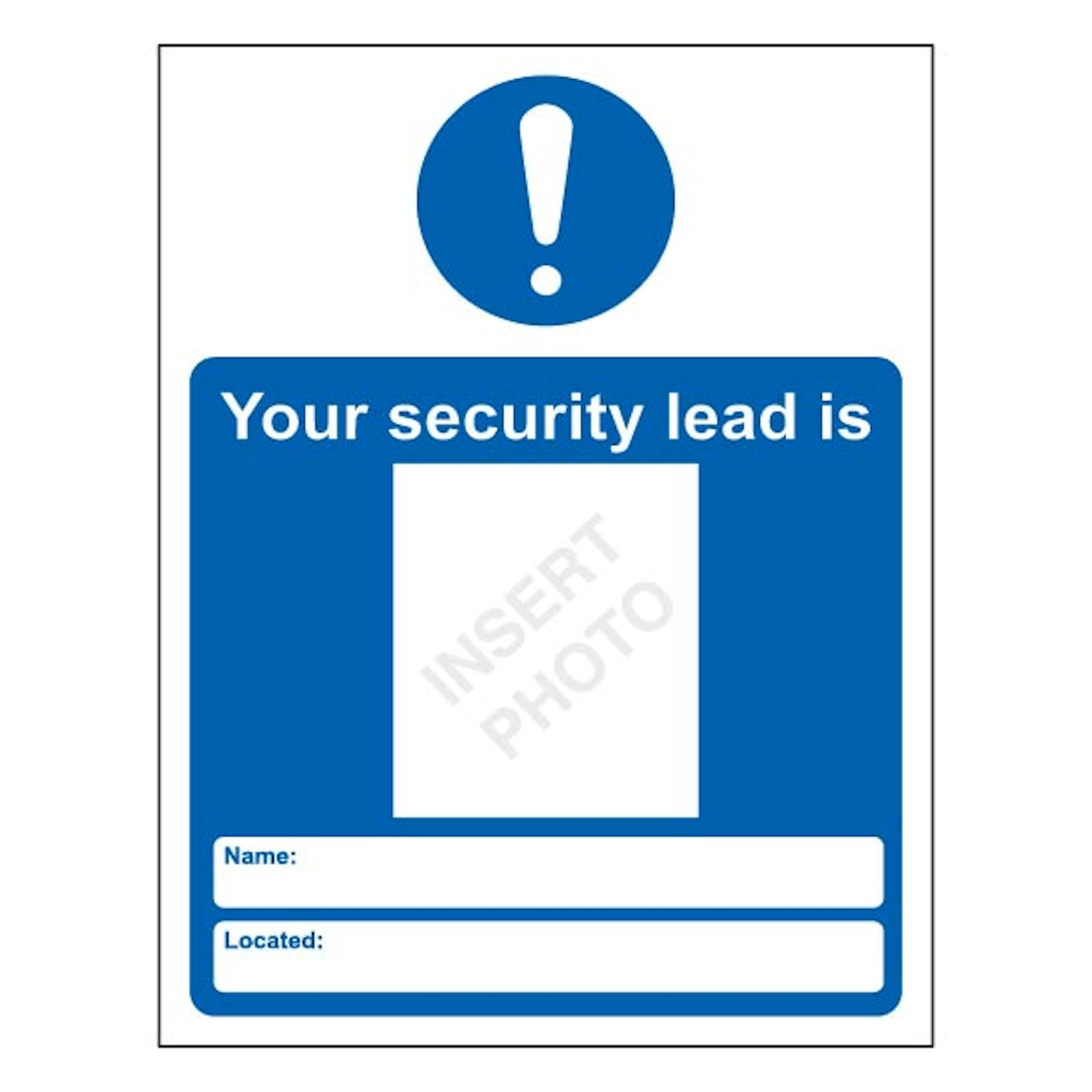 V Safety Your Security Lead Is 400 x 600 mm - 2mm Rigid Plastic
