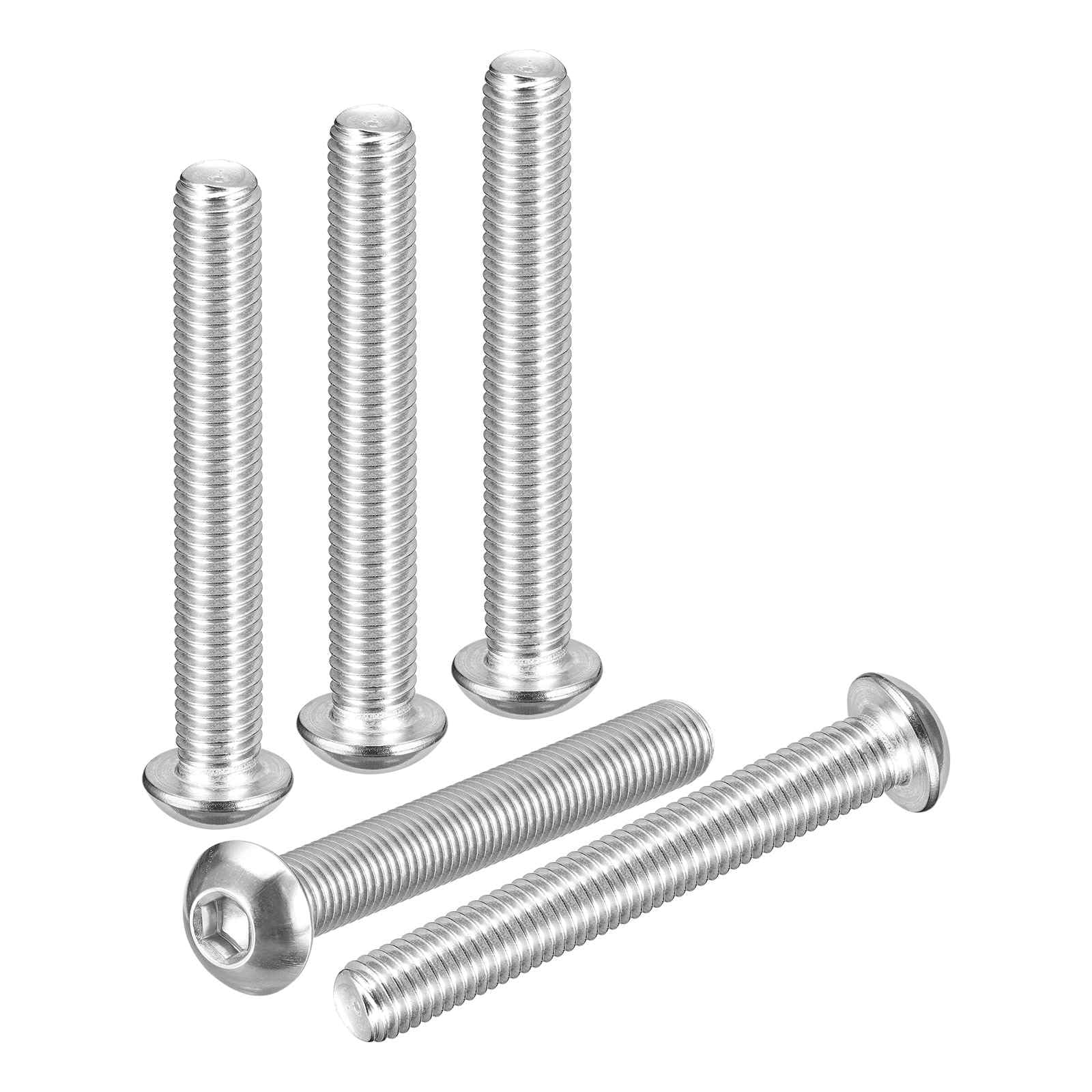 DTGN M10-1.5x80mm Button Head Socket Cap Screws - 8Pack - Good for Road Bicycle, Mountain Bike, Auto, Motorcycle - 304 Stainless Steel Whitewashed - Hex Socket Drive Fasteners โ image 1