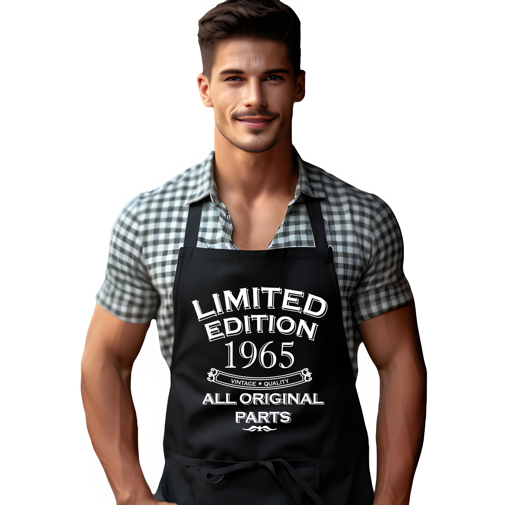 DCG PRINTWEAR Novelty Apron for 60th Birthday – Born in 1965 Funny Gift for Men – Perfect for Dad, Husband, or Grandpa