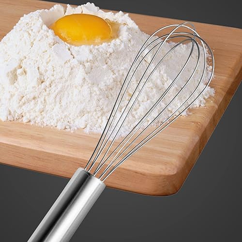 Miniatura 2 de Batidor de acero inoxidable, batidor de respaldo de huevo de globo de cocina y herramienta de mezcla, utensilios de cocina para agitar con mango