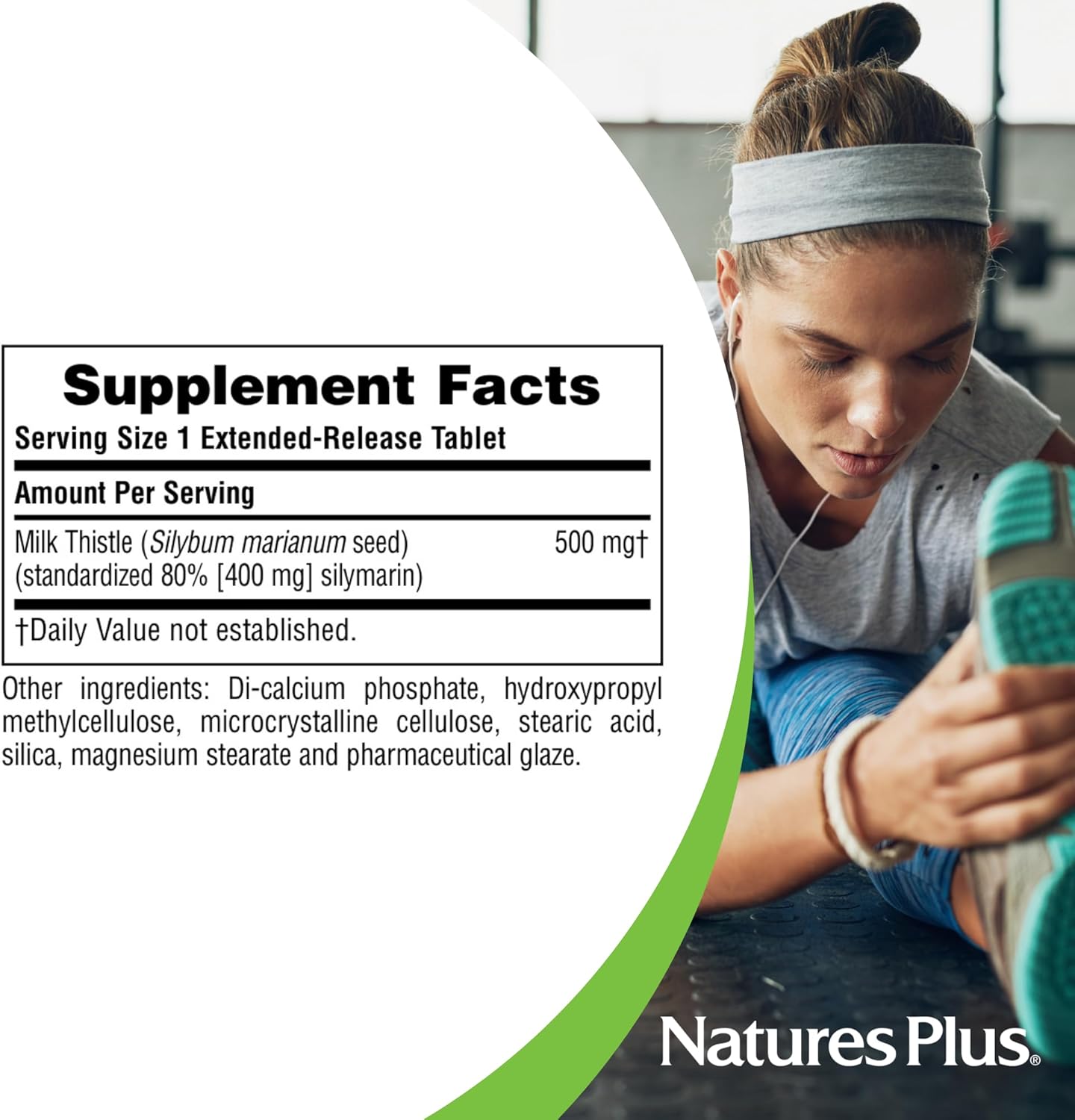 NaturesPlus Herbal Actives Milk Thistle, Extended Release - 30 Tablets, Pack of 2 - Vegetarian, Gluten Free - 60 Total Servings