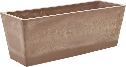 Arcadia Garden Products PSW U45TP - Caja de ventana compuesta de plásticopiedramadera, sin orificio de drenaje (perforable), 17.5 x 7 x 6 pulgadas,