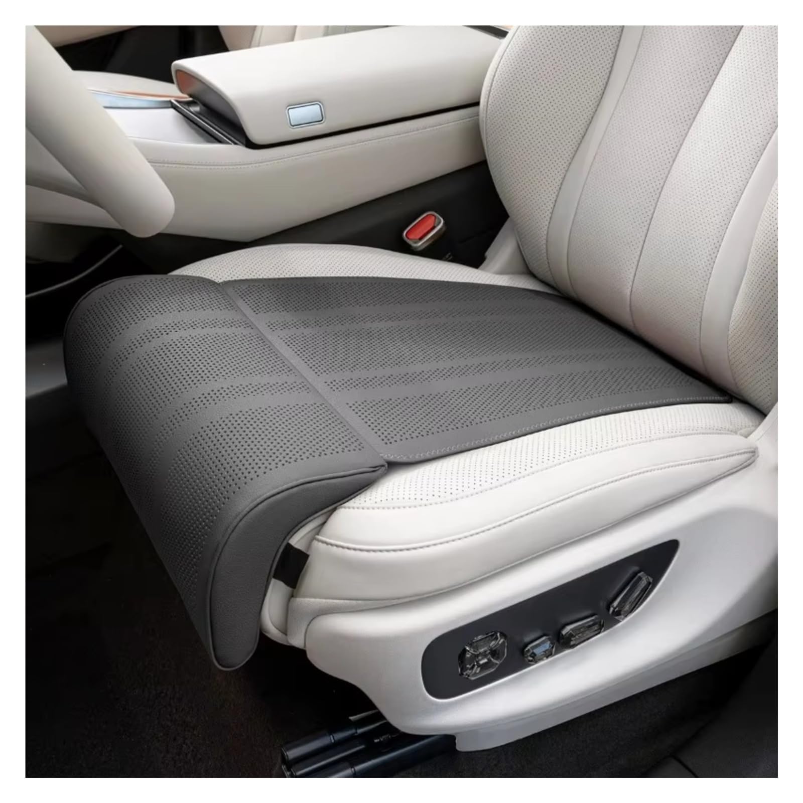 VAPORVERSE 1 Pc Car Seat Cushion Extension for Dacia Sandero I Stepway 2009-2020, Breathable Leather Thigh Support Sponge Pad Summer Auto Interior Accessories,Black
