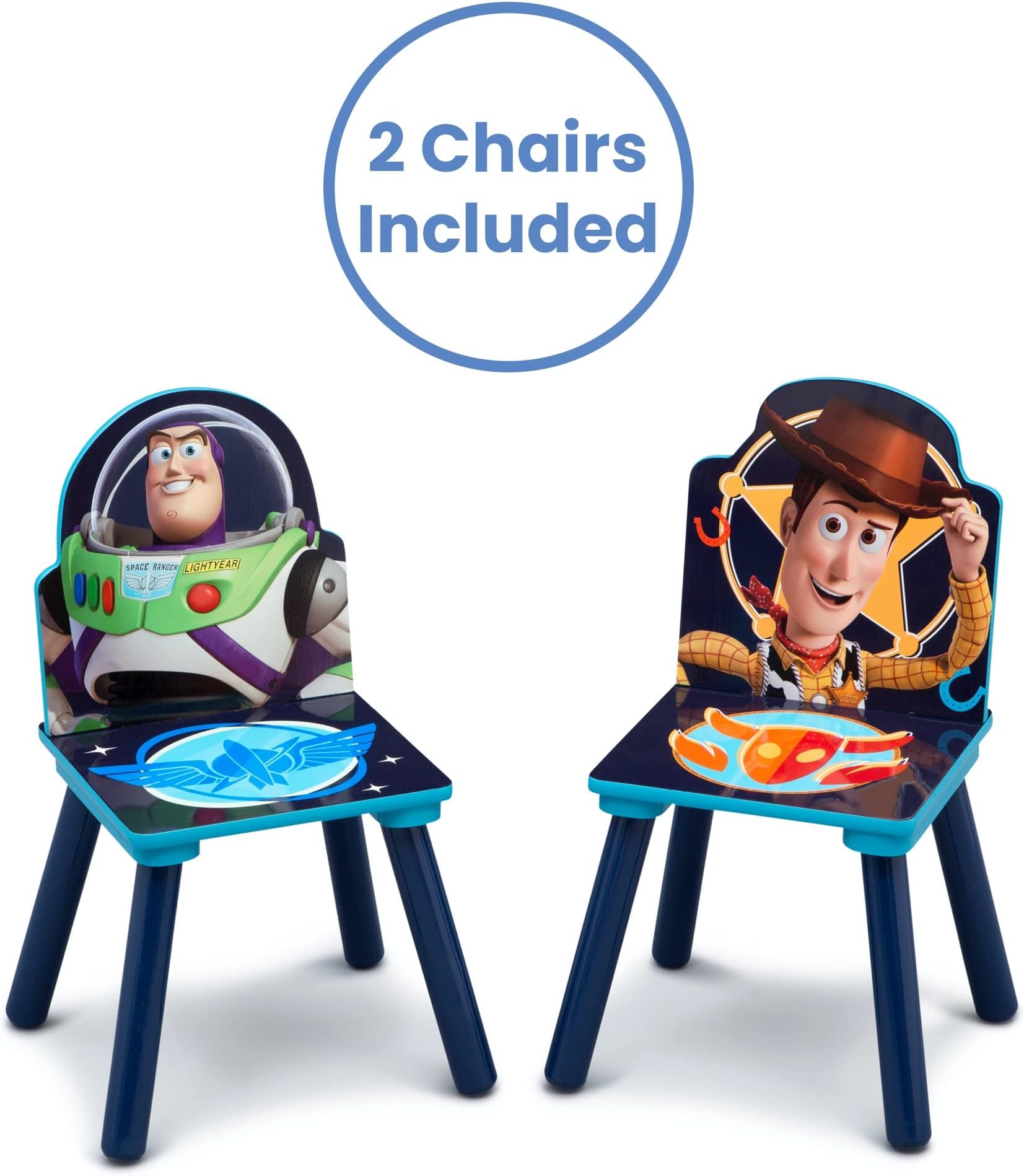 Delta Children Kids Table and Chair Set With Storage (2 Chairs Included) - Ideal for Arts & Crafts, Snack Time, Homeschooling, Homework & More, Disney/Pixar Toy Story 4