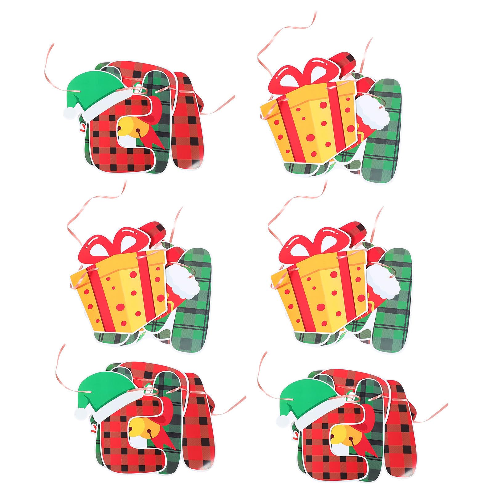 TOYANDONA 9 Piezas Banderines Navideños de Papel Compactos Reutilizables