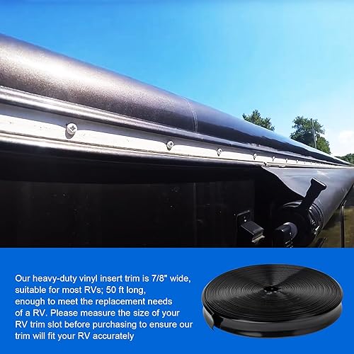 Miniatura 5 de upuuup Moldura de RV para moldura de rosca, ajuste para caravana y viajes (78 pulgadas, color negro, 100 pies)