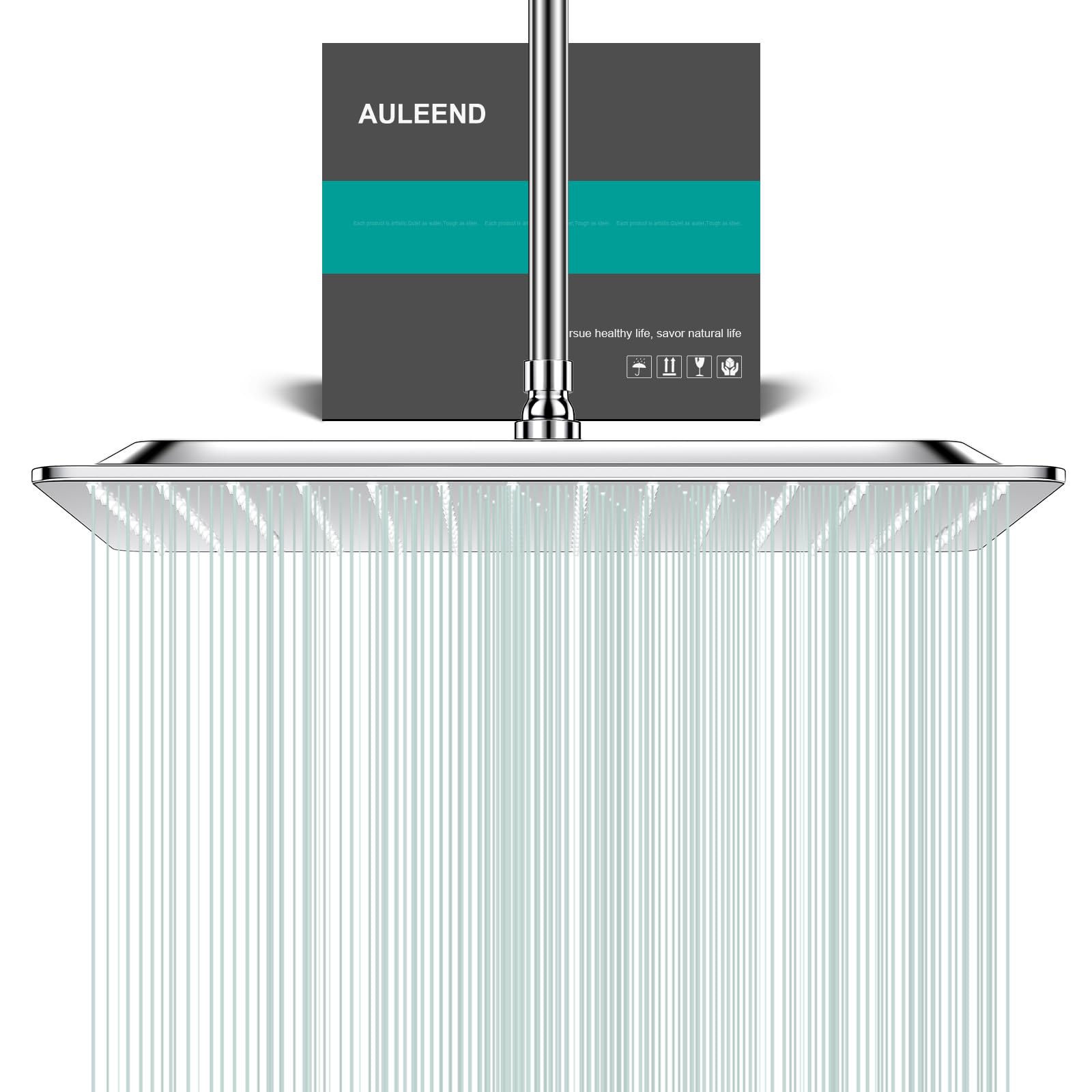 Pommeau de douche carré de 40,6 cm, pommeau de douche carré en acier inoxydable à haut débit, design haute pression même à faible débit d'eau