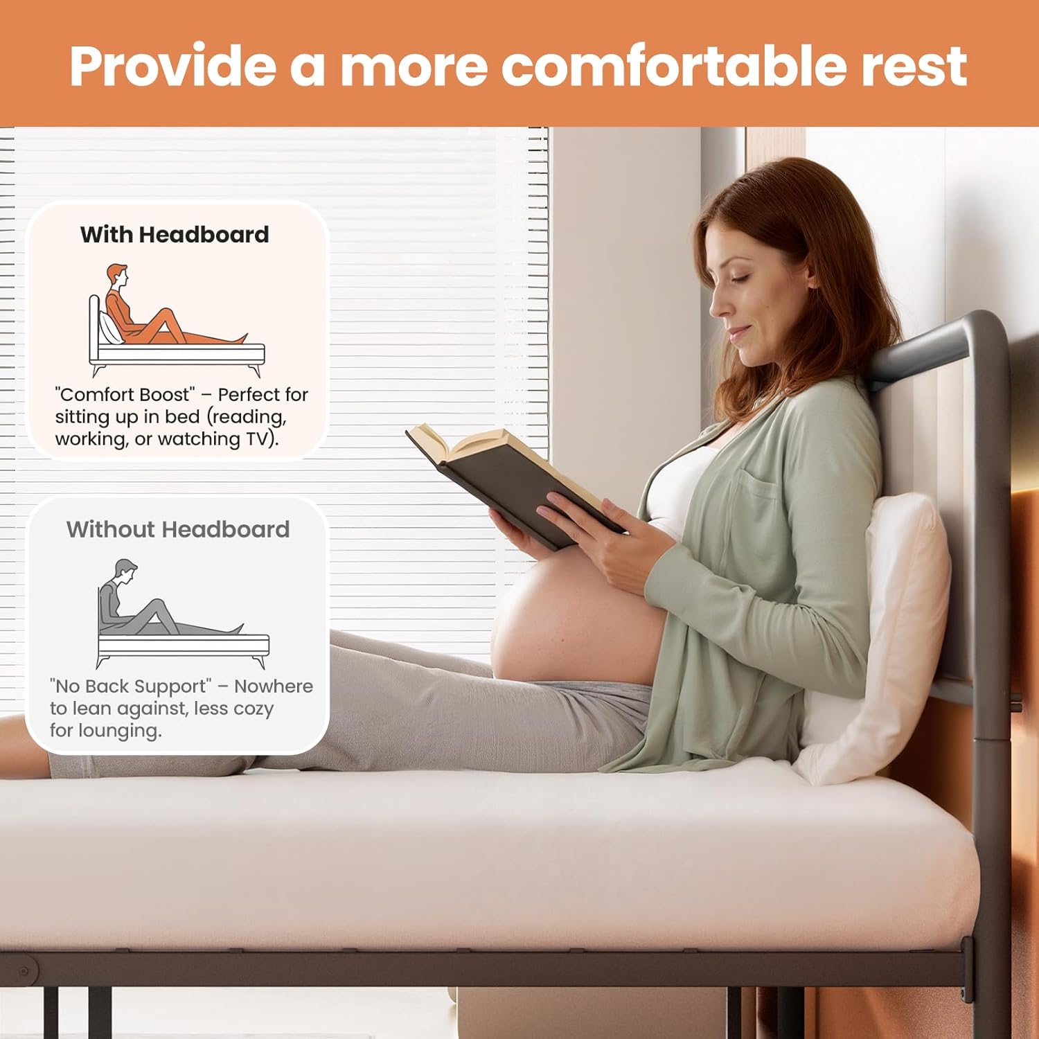 Twin Bed Frame, BedStory Metal Bed Frame Twin 12 inch with Headboard & Footboard, Heavy Duty Steel Slat Support Platform Single Bedframe with Underbed Storage Space,No Box Spring Needed,Easy Assembly - Image 3