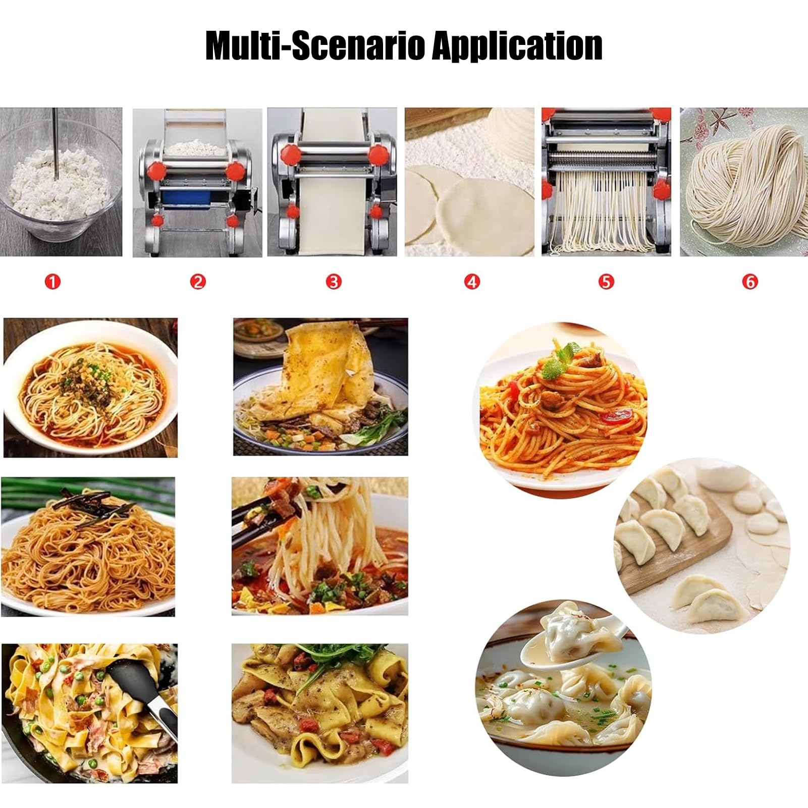 Tirapasta Elettrico Professionale Commerciale, Elettrica Macchina Per Pasta Fresca Sfogliatrice In Acciaio Inox, Macchina per Fare Pasta Larga e Sottile, Ideale per Pizza, Pane e Pasta Sfoglia