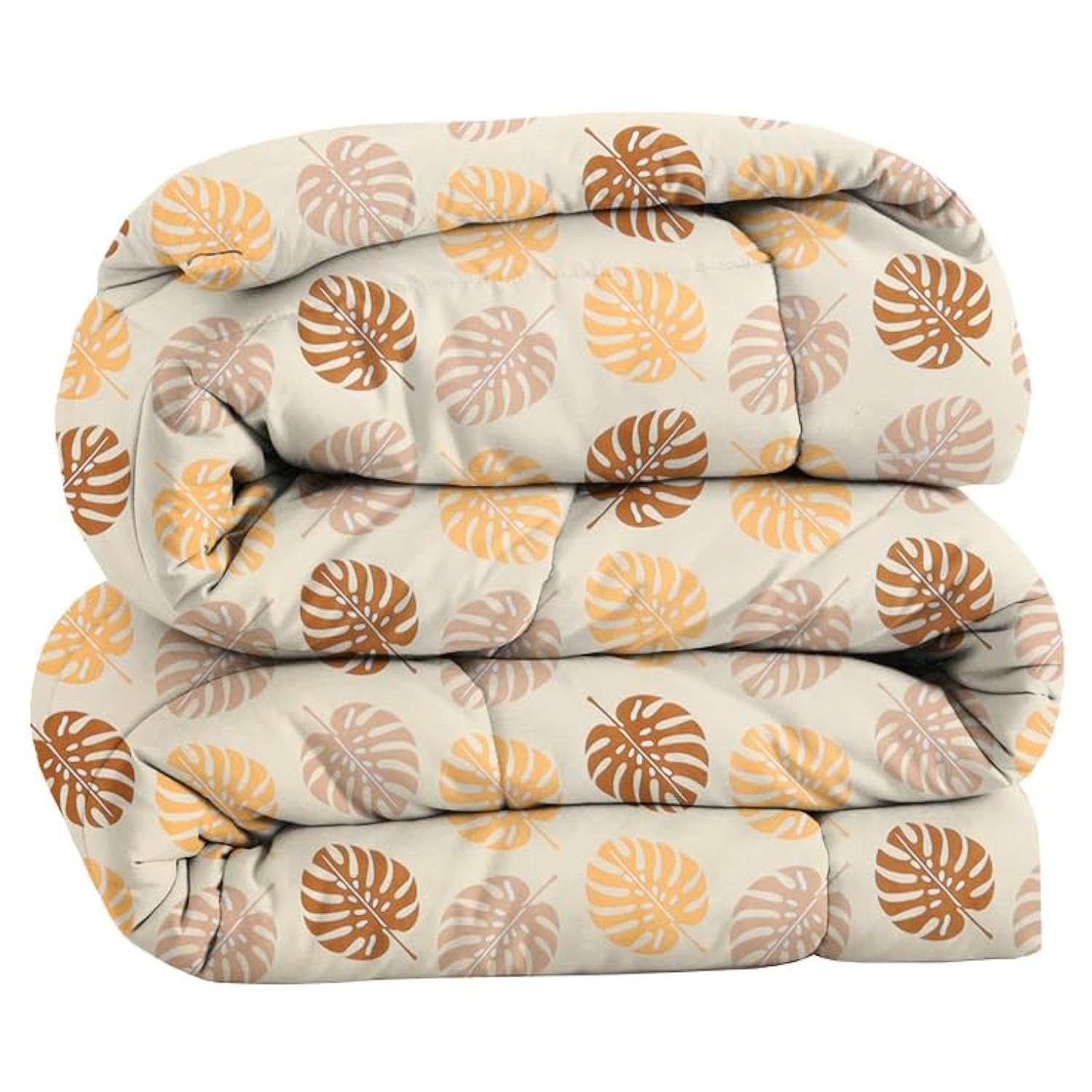 BSB HOME 220 GSM Reversible Microfiber AC Comforter/Duvets for Summer | All Season Single Size 3 Layered Quilted Blanket for Single Bed (230 cm x 150 cm, Floral,Floral Beige and Rust)-image-39