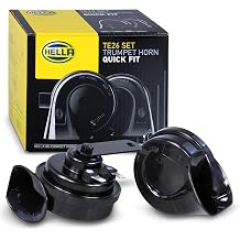 HELLA 3FH 012 010-061 Trumpet Horn - TE16S - 12V - 110dBA - Frequency Range 400/500Hz - Electric - Housing Colour Black - Plug Mercedes-Benz - Set