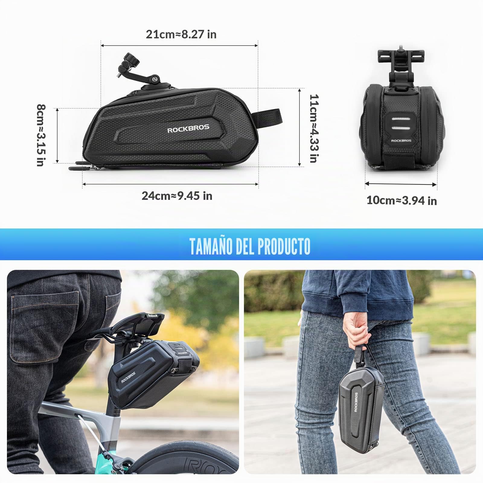 Rockbros – Bolsa de sillín de Bicicleta para Bicicleta (1,8 L)