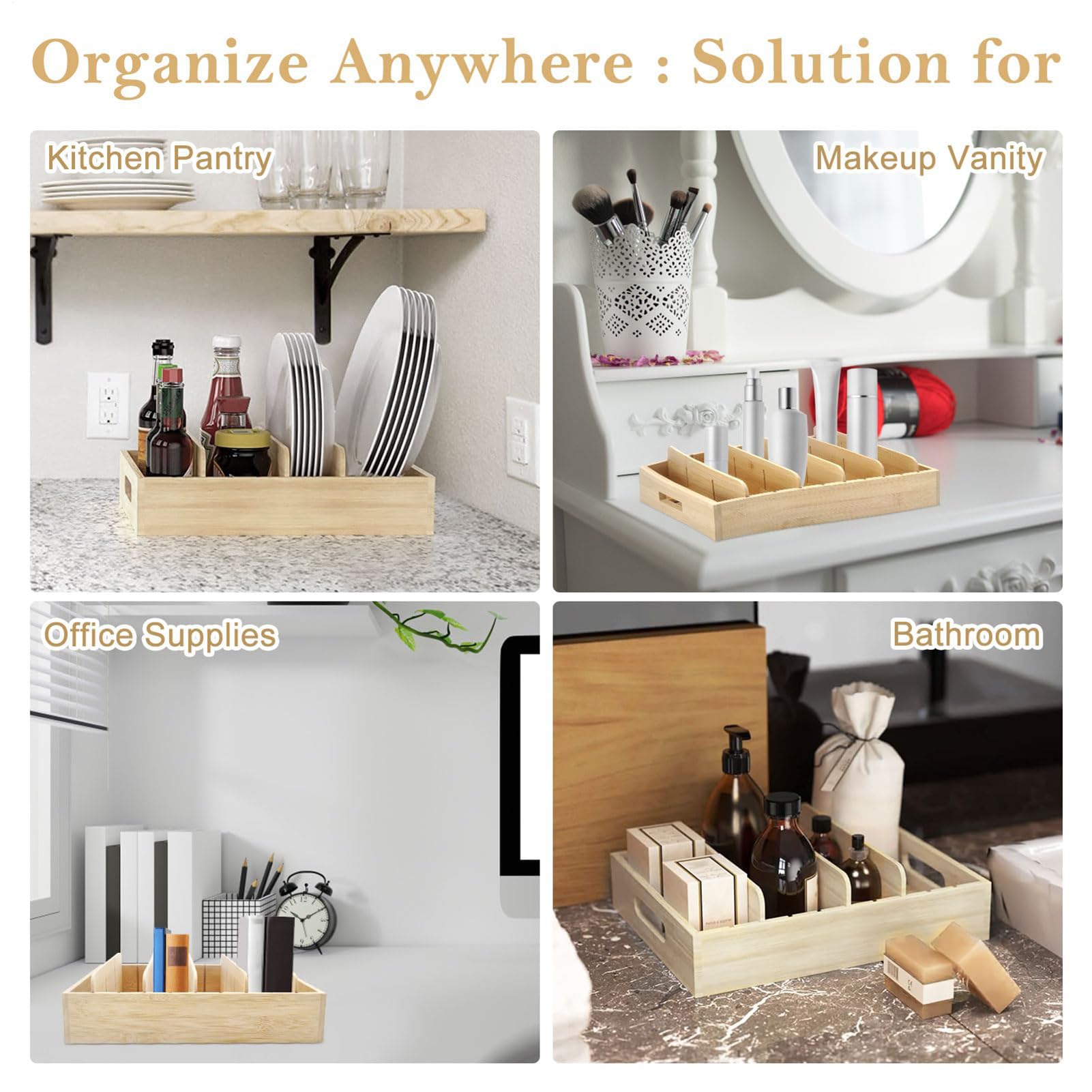 Boîte De Rangement En Bois Bac De Rangement Pour Casseroles Avec Cloisons