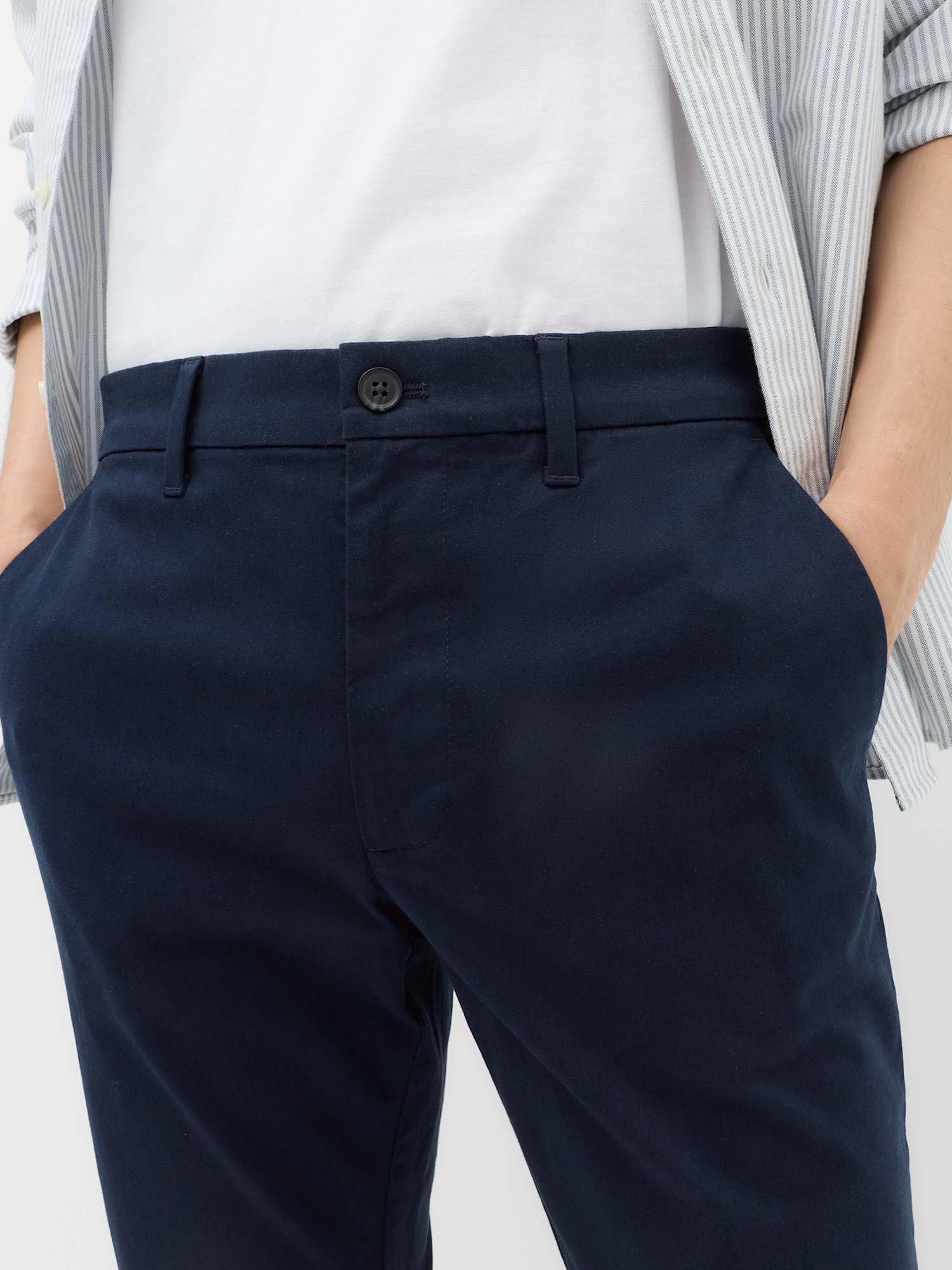 Marks & Spencer Pantalon Chino Homme en Coton Stretch, Coupe Slim