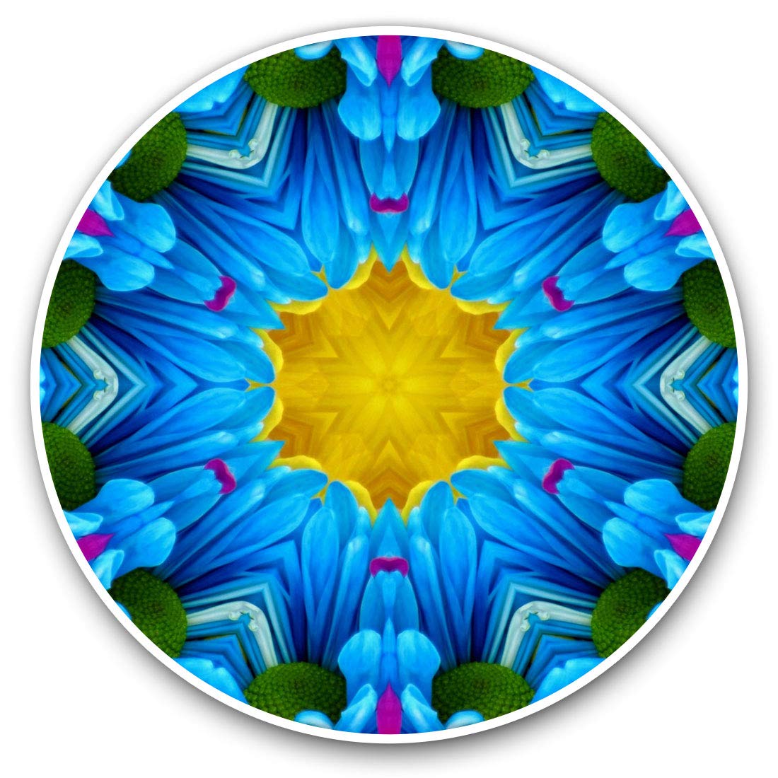 Destination Vinyl Ltd Pretty Kaleidoscope Flower 3396 Vinyl Stickers (Set Of 2) 7.5Cm - Pretty Kaleidoscope Flower #3396