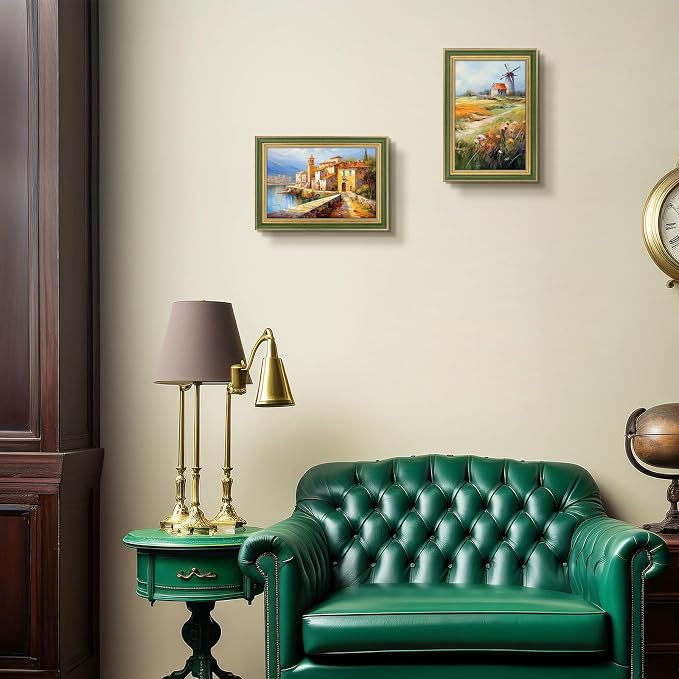 Marco de fotos 8x12 diseño Art Deco verde dorado miniatura 5