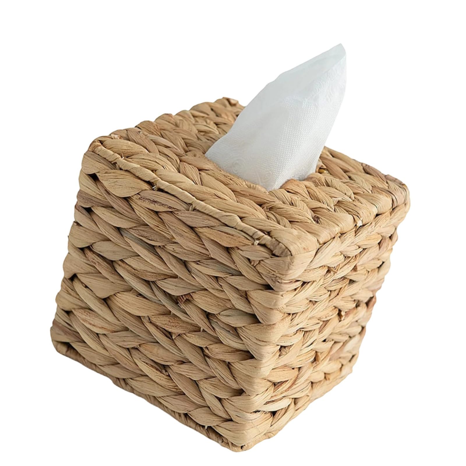 Water Hyacinth Woven Tissue Box Square Shape Storage Solution for Home Organization Decoration Tissue Box