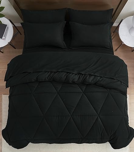 Miniatura 2 de Chezmoi Collection Jasper - Juego de ropa de cama individual en una bolsa, 5 piezas, acolchado geométrico, suave, lavado, de microfibra de doble