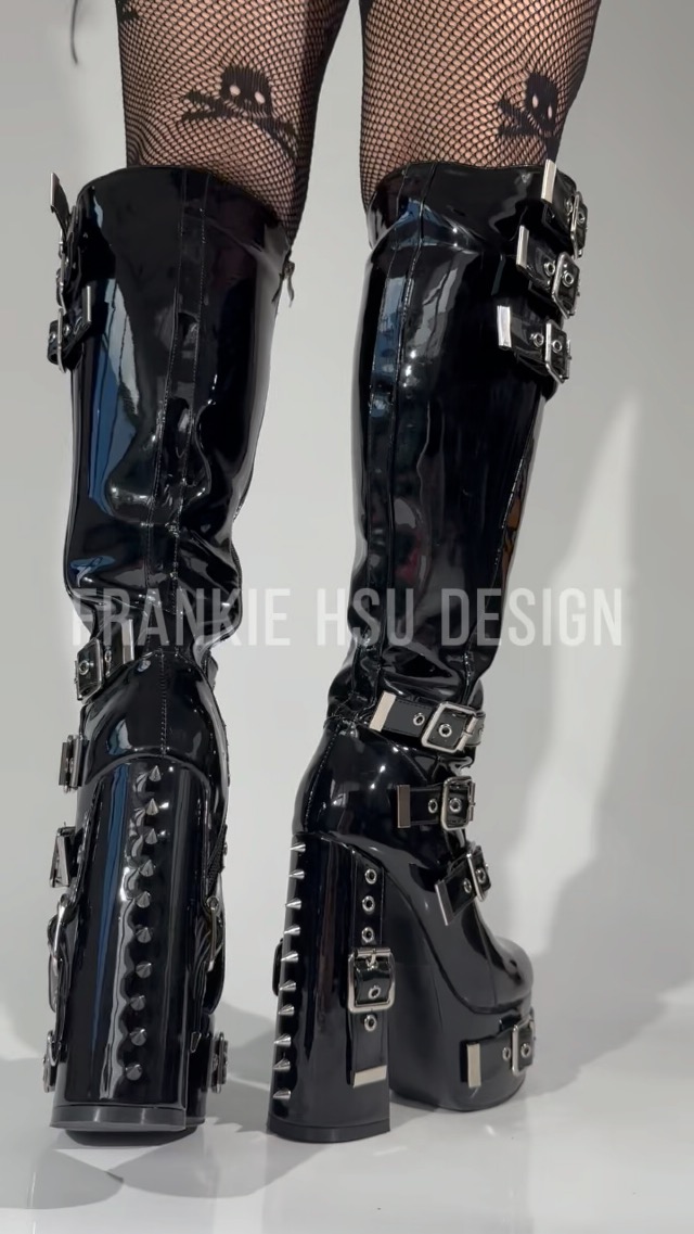 Amazon.com | Frankie Hsu Goth Sexy Chunky Platform Knee High