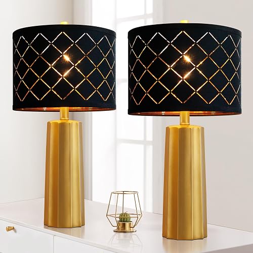 Set of 2 Modern Table Lamps for Living Room Bedroom,