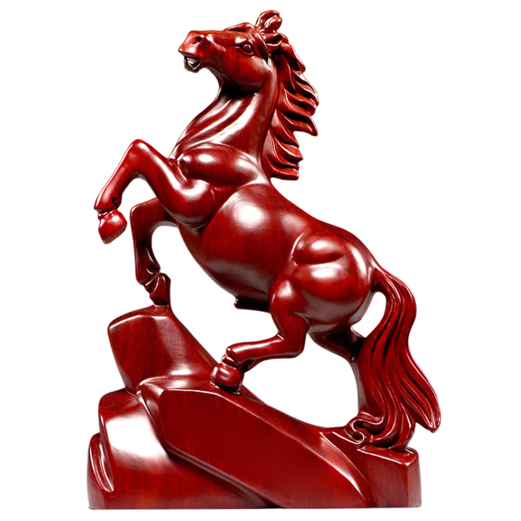Monetais Red Wooden Horse Figurine, Chinese New Year 2026 Horse Statue For Feng Shui Decor, Zodiac Animal Sculpture Attracting Wealth & Good Luck For Office Home, Chinese New Year 2026 Sculpture Statues