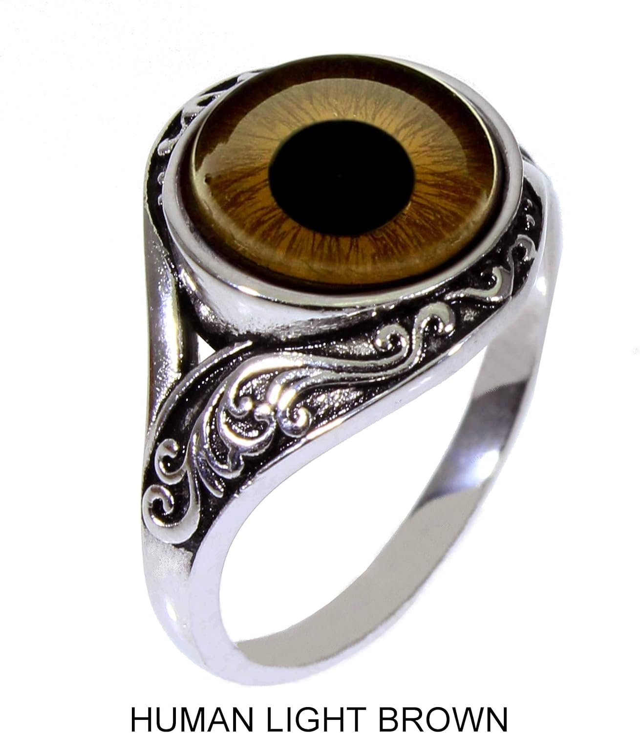 Steel Dragon Jewelers Stunning Women's Glass Eye Ring - Choose from 27 Handcrafted Animal and Fantasy Eyes
