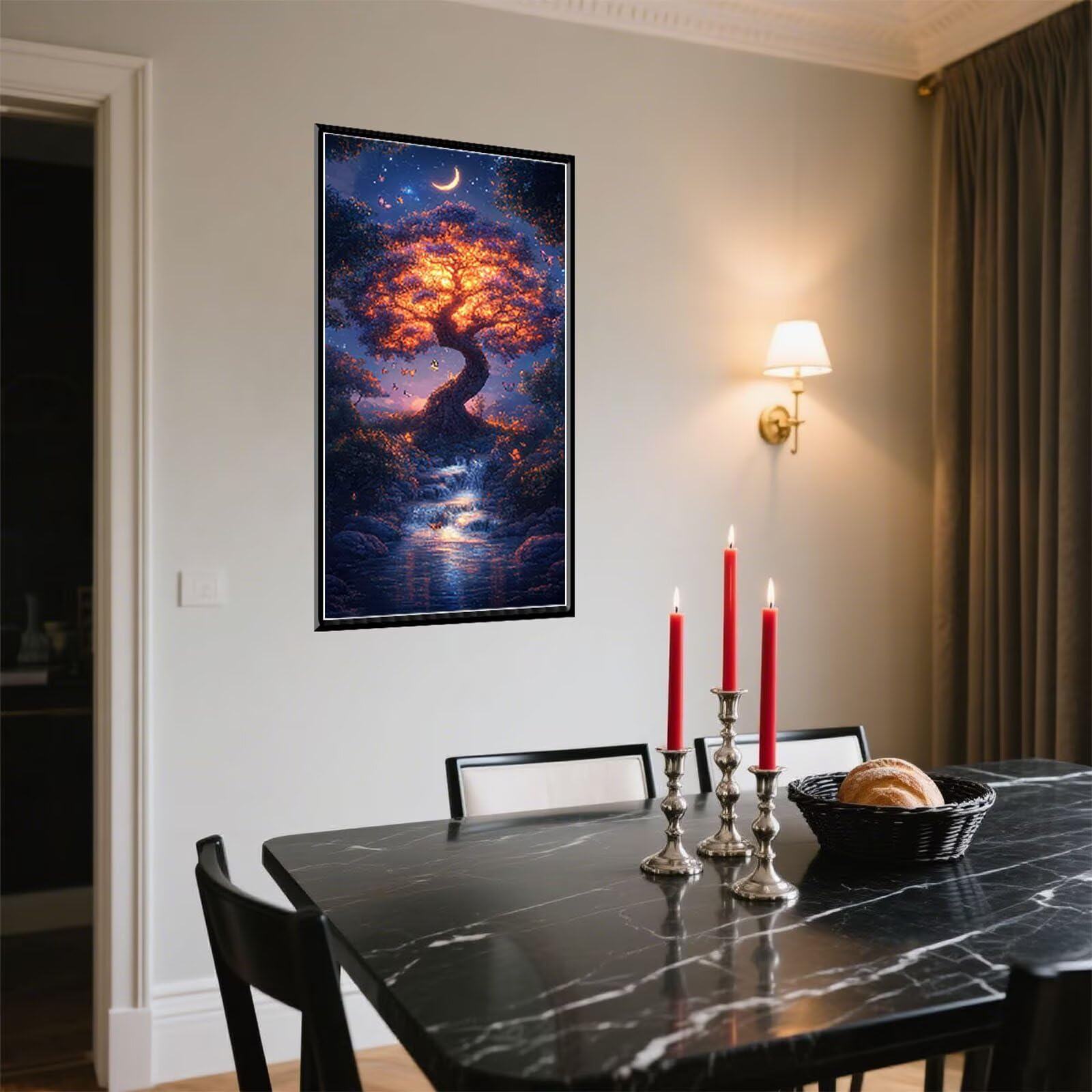 5D DIY Diamentowe Malarstwo Drzewo Rzemiosło Dorośli Diamentowe Malarstwo Dzieci Księżyc Rysunki Z Diamentowym Obrazem Sztuka Malarstwo Ścieg Krzyżowy Diament Akcesoria Zestaw Do Dekoracji Ściany