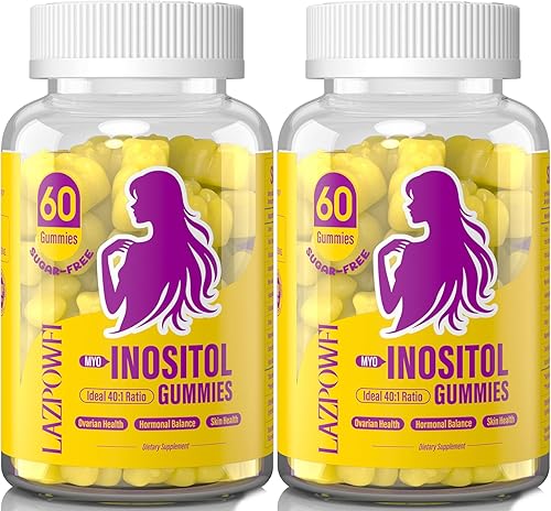 Miniatura 9 de Myo-inositol y D-Chiro Inositol, Gomitas de inositol con vitamina D3, glicinato de magnesio, omega-3, folato y zinc, suplemento de inositol ciclo