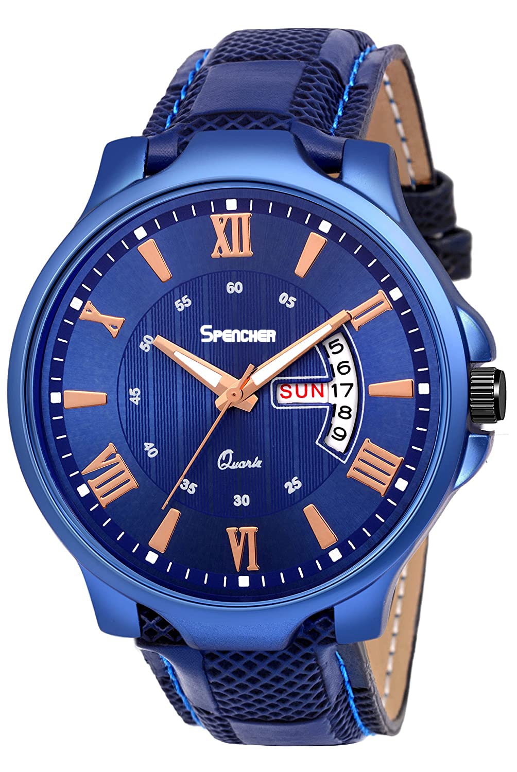 Spencher Day & Date Analog Wrist Watch for Men & Boys (Blue) (B0B5Y9NR4D) Amazon Price History, Amazon Price Tracker