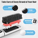 OBEST Brosse à lisser les cheveux sans fil, 2-in-1 Mini Peigne chaude chauffante portable pour femmes, 4 Paramètres de la température, 5000mAh 2.5H Redresseur rapide de voyage avec LCD Affichage