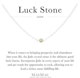 MaeMae Healing Stone Handmade Dainty Necklace | 4mm Genuine Stone, jade,
