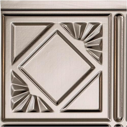 FASÄDE Panel decorativo de vinilo con diseño tradicional y patrón 4 en níquel cepillado (muestra de 6 x 6 pulgadas)
