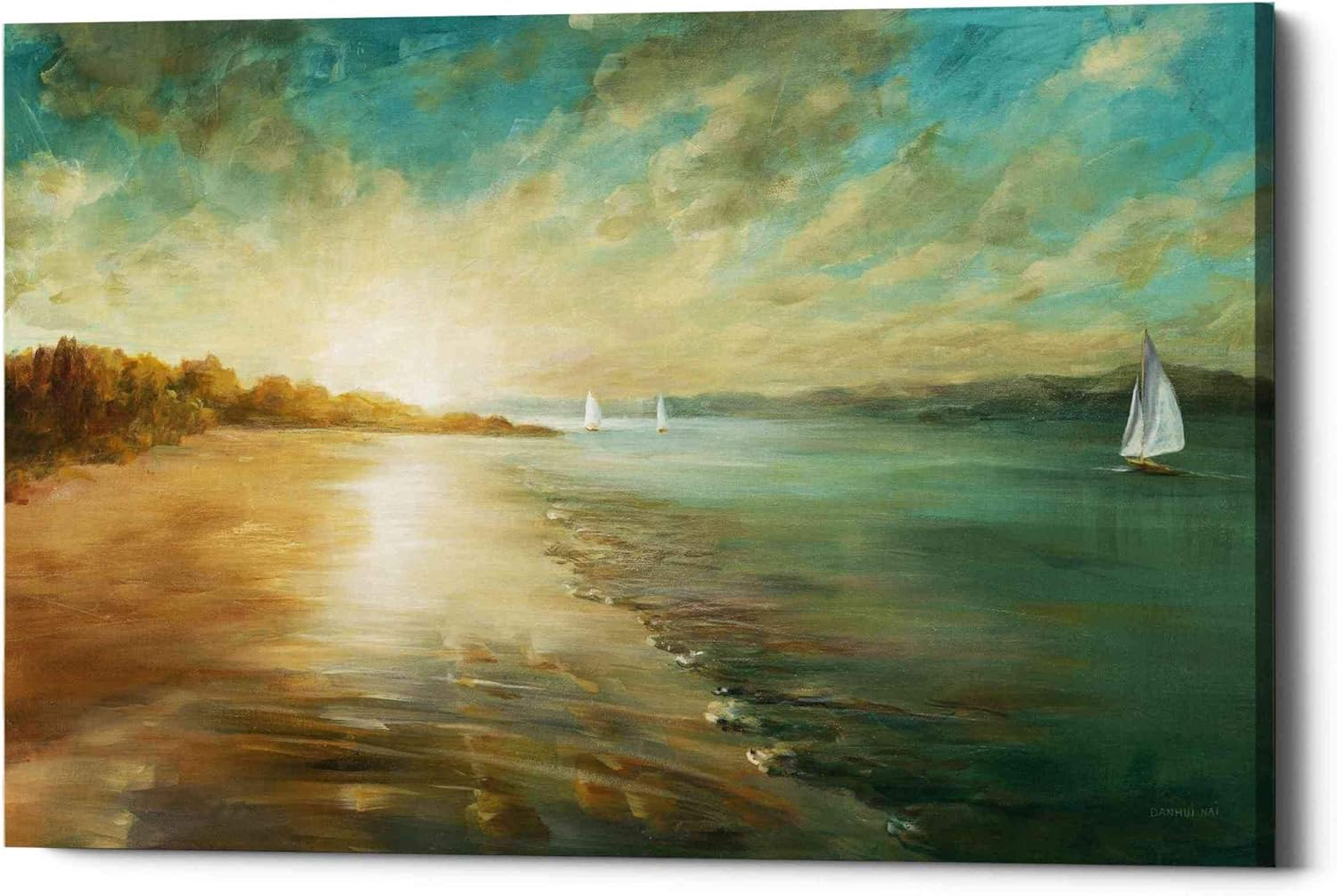 Epic Graffiti 'Coastal Glow' by Danhui Nai, Canvas Wall Art, 18"x26"
