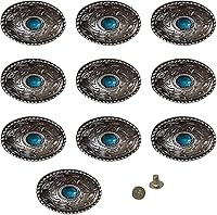 Vista 9 de 10 hebillas de cuero ovaladas turquesa turquesa hebilla de metal conchos botón hebillas decorativas para manualidades