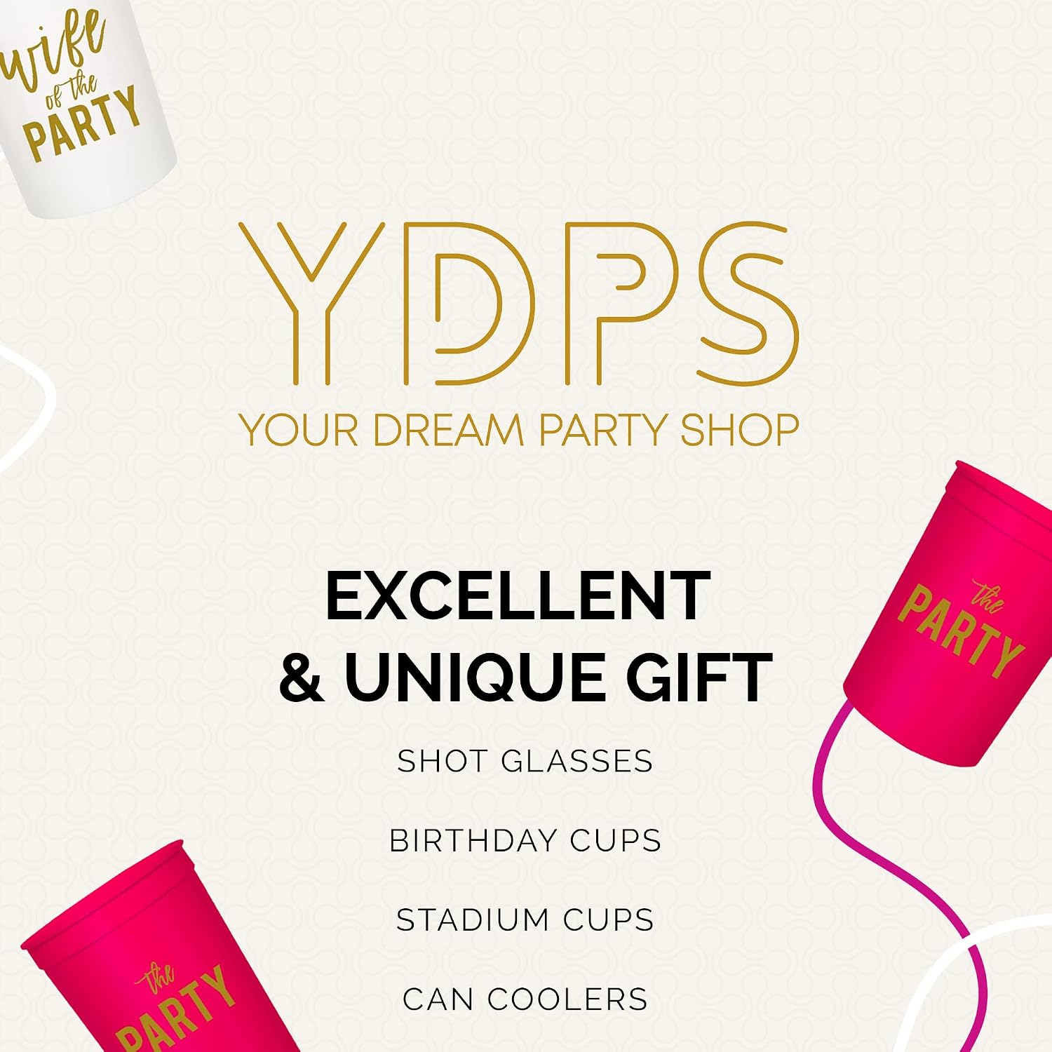 Your Dream Party Shop Wife of the Party & The Party Bachelorette Cups, Set of 12 - Perfect Team Bride Cups for Bachelorette Decorations & Favors