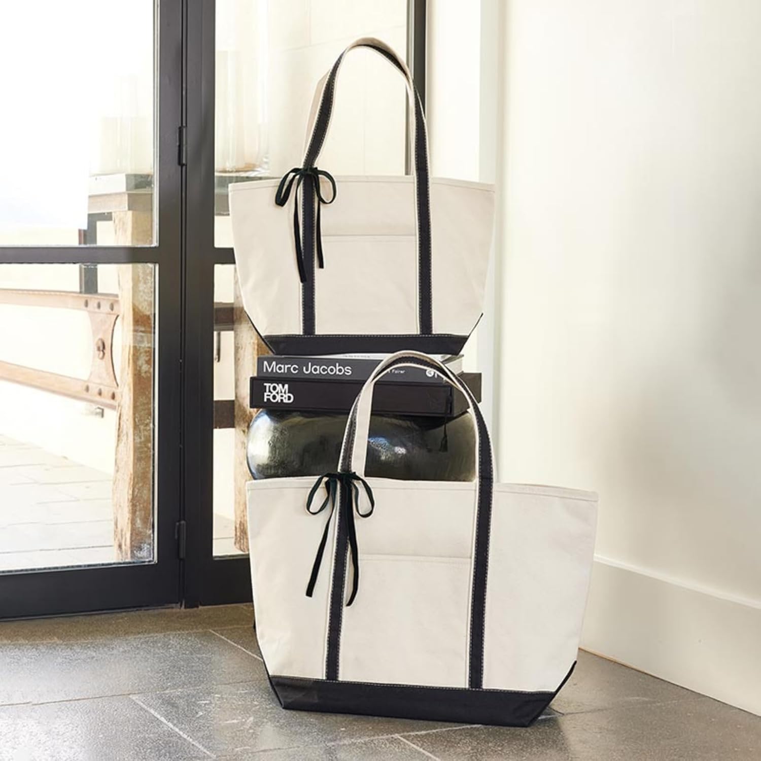 Santa Barbara Design Studio Tote Bag For Women Canvas Shoulder Bag with Genuine Leather Handles, - Image 3