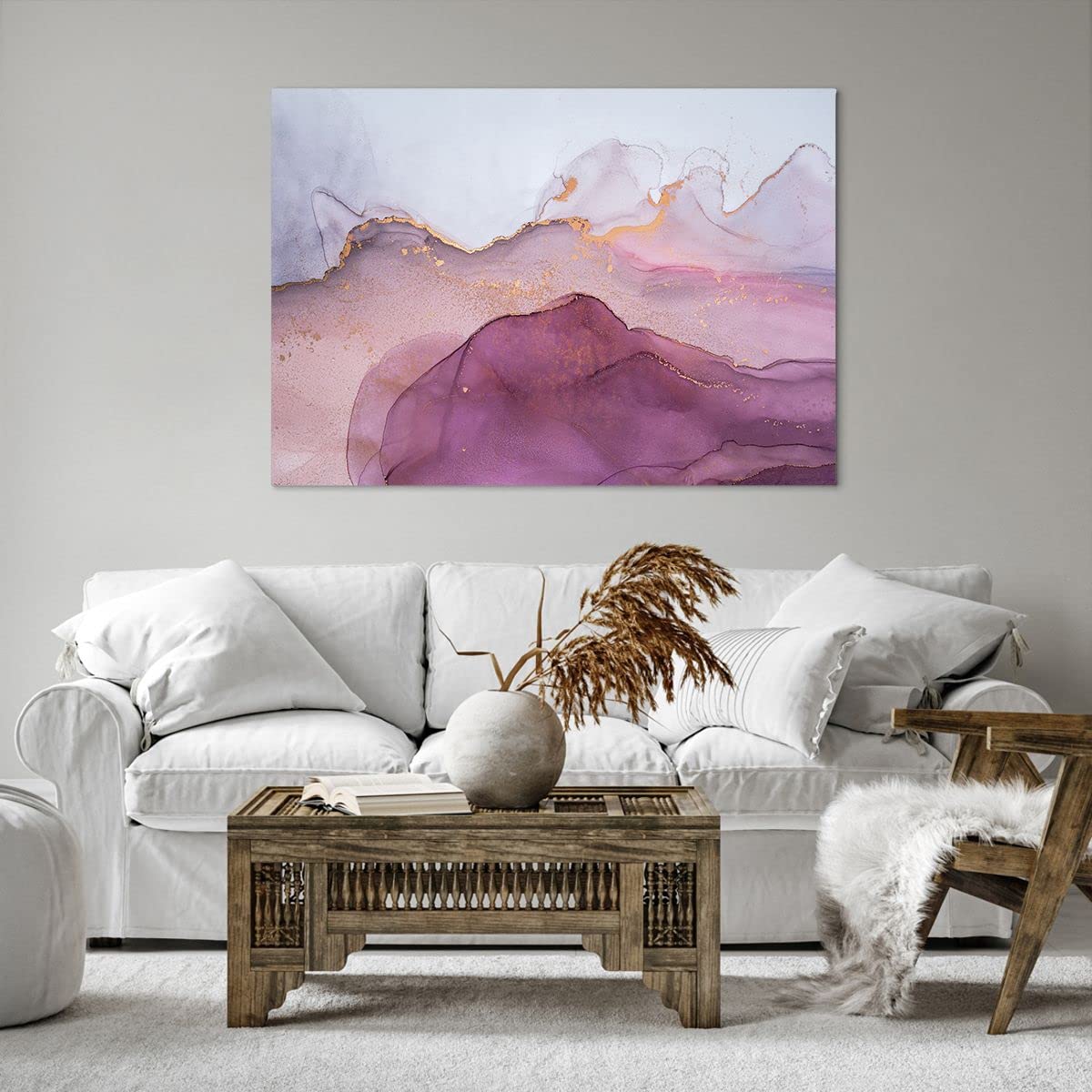 Quadro su Tela Astrazione Marmo Rosa Stampe da Parete 70x50cm Quadri Moderni Soggiorno Camera da Letto Cucina 1 pezzo Piccoli Decorazione Murale Wall Art Canvas Grafica Immagini AA70x50-4528