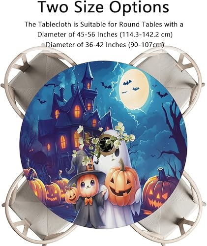 Miniatura 149 de Mantel redondo ajustado con diseño de mandala de flores, mantel circular bohemio y colorido con borde elástico, impermeable, lavable, de poliéster