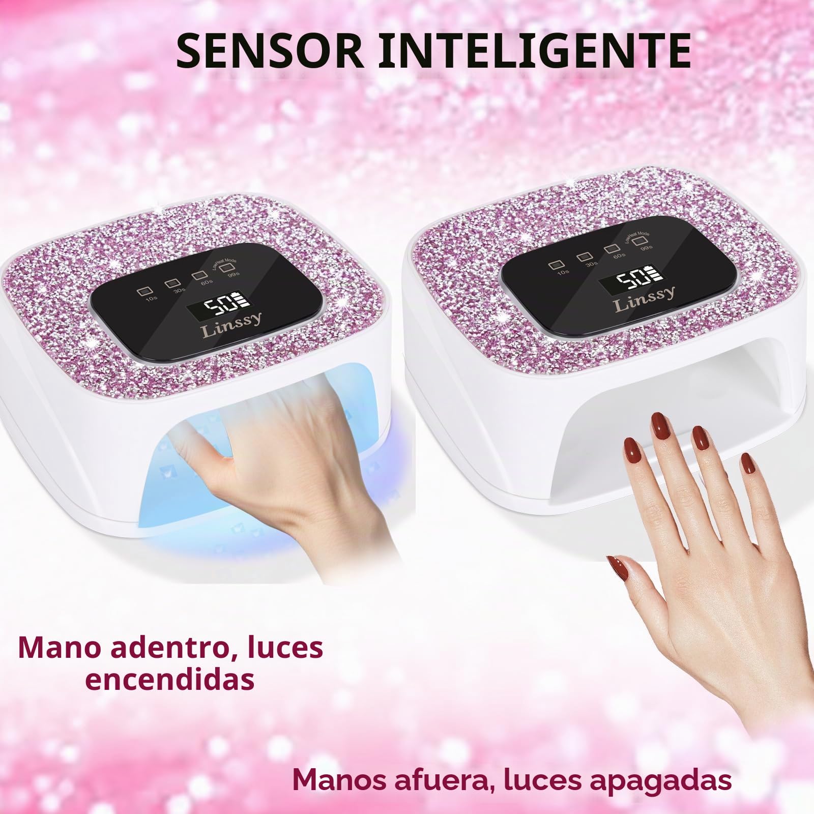 Lámpara de uñas UV inalámbrica, lámpara LED profesional con 36 cuentas, modos de 4 temporizadores integrados y sensor automático, lámpara de secado rápido para salón y hogar