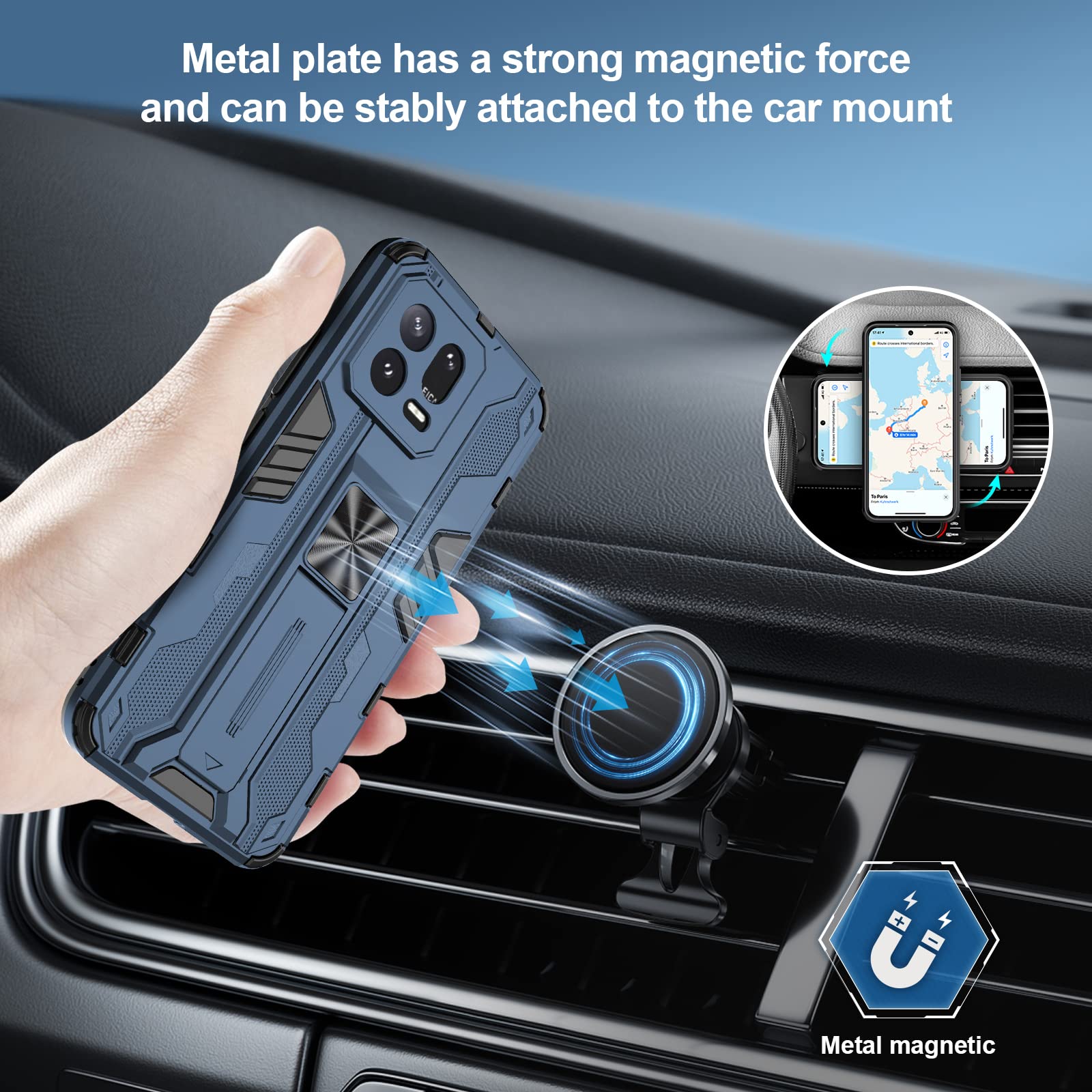 Funda para Xiaomi Redmi Note 15 Pro 5G, Carcasa Antigolpes con Soporte anular metálico, Case Protectora de Grado Militar, Azul — view 578