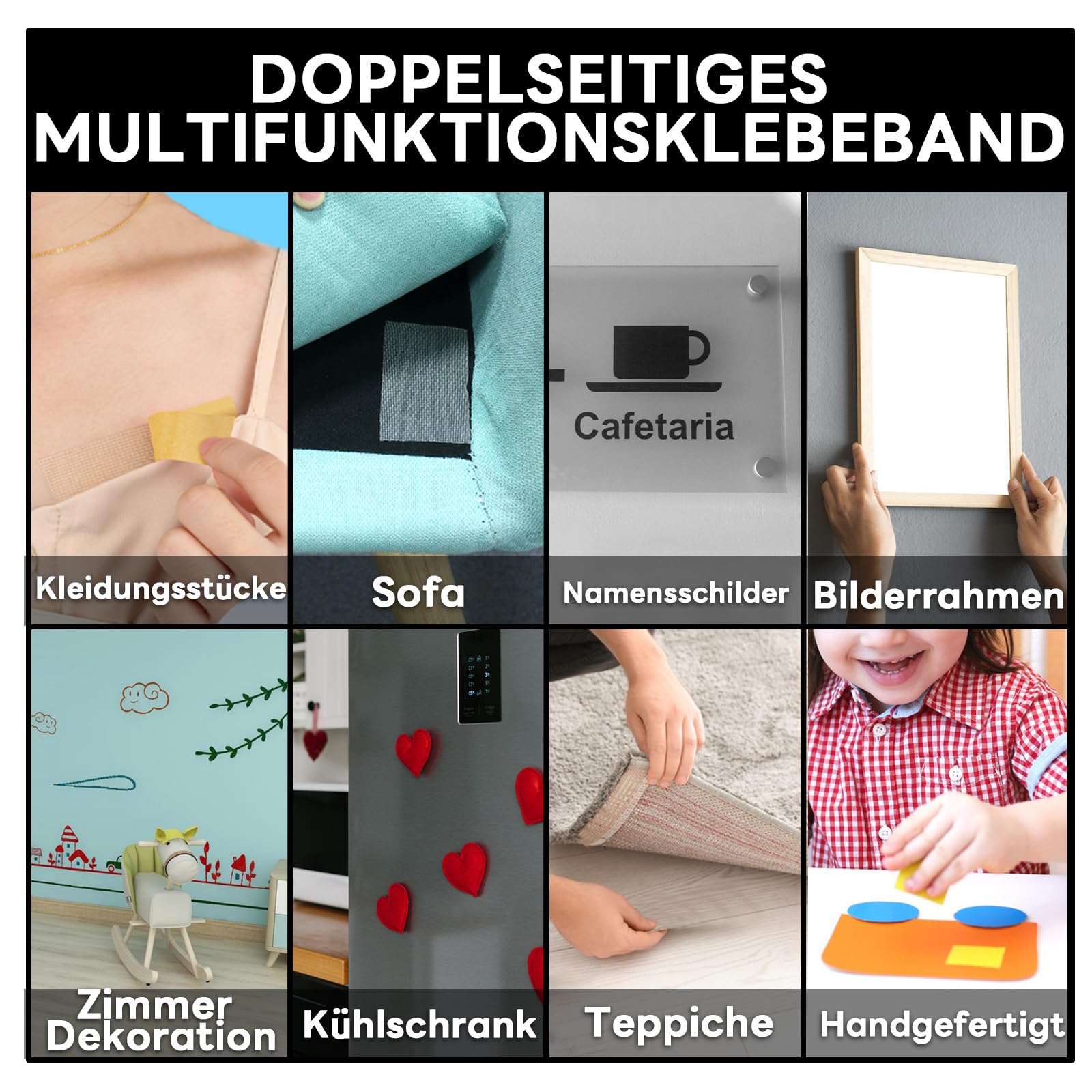 TOOSIS Multifunctioneel dubbelzijdig plakband doorzichtig plakband voor kleding dubbelzijdig tapijttape heavy duty 1 inch x 33 ft x 10 m sterk dubbelzijdig plakband met hoge kleefkracht