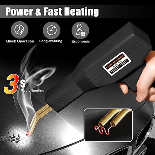 Miniatura 3 de ATOLS Soldador de plástico, 1000 grapas, Kit de soldadura de plástico, Kit de grapadora en caliente, Kit de pistola de soldadura de plástico, Kit de