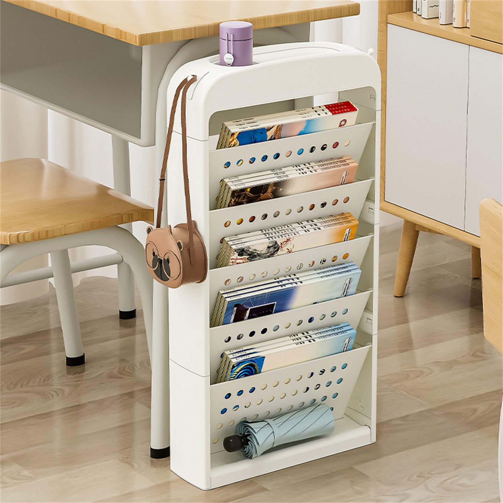 Chariot de rangement à roulettes de grande capacité, organiseur amovible multi-usages pour enfants et adultes